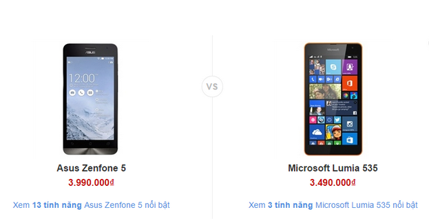 Lumia 535 vs zenfone 5