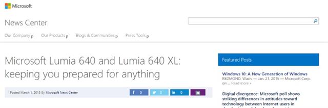 Bộ đôi Lumia 640 và Lumia 640 XL được hé lộ hôm qua