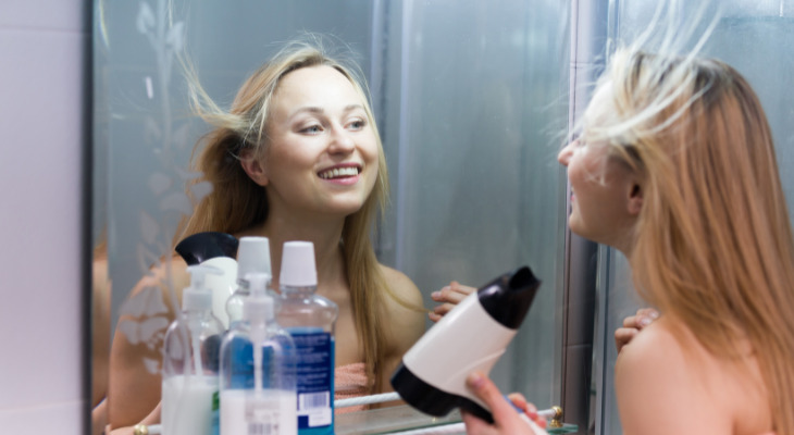 Do not blow-dry your hair in the opposite direction