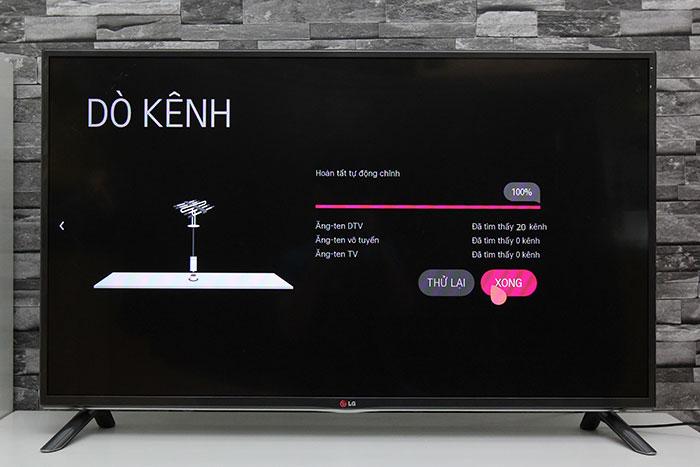 Cách dò kênh tivi LG trên hệ điều hành NetCast > Sau khi đã hoàn tất dò kênh chọn vào Xong để thoát giao diện dò kênh