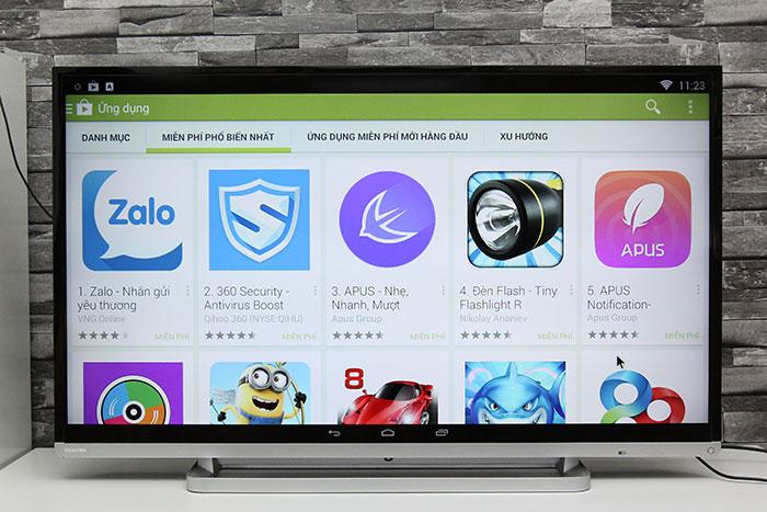 Cách tải ứng dụng trên tivi Toshiba > Lựa chọn ứng dụng bạn muốn cài đặt