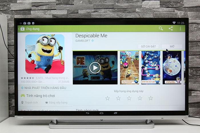 Cách tải ứng dụng trên tivi Toshiba > Có thể khởi động trực tiếp bằng cách chọn vào Mở