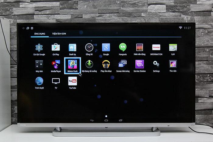 Cách tải ứng dụng trên tivi Toshiba > Hoặc quay về màn hình chính ứng dụng để sử dụng