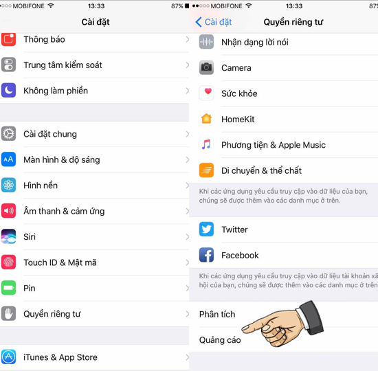 Chặn quảng cáo iOS