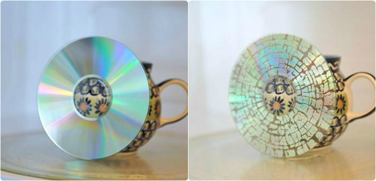 Biến đĩa CD hỏng thành vật trang trí ‘độc’ cho lò vi sóng