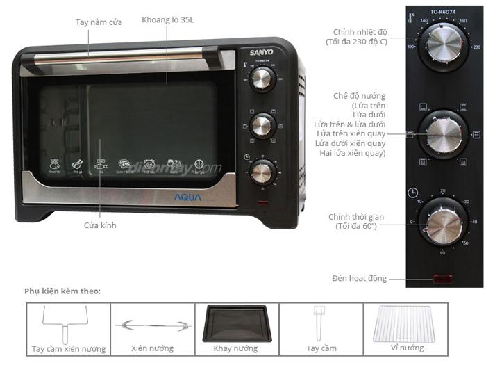 Lò nướng Sanyo Aqua TO-R6074