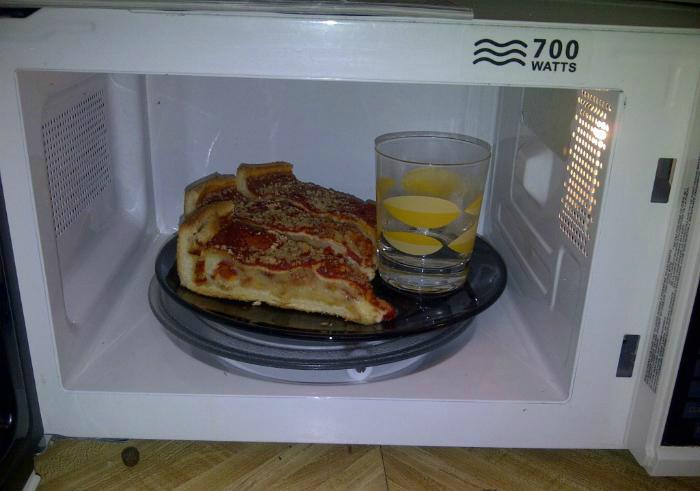 Add a cup of water to protect the microwave