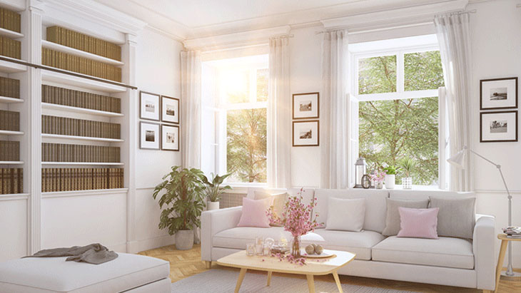 Không cho ánh sáng chiếu trực tiếp vào phòng