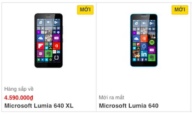 Lumia 640 XL có giá 