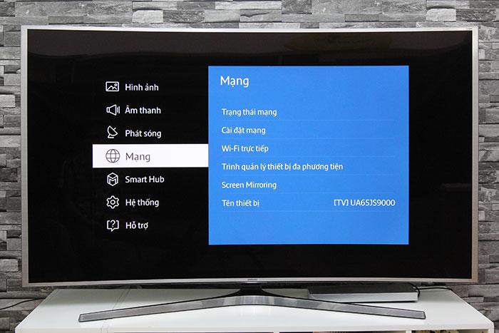 Chọn đến thẻ Mạng Cách kết nối mạng tivi Samsung JS9000 > Chọn đến thẻ Mạng