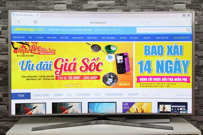 Mở một trang web bất kỳ để kiểm tra mạng Cách kết nối mạng tivi Samsung JS9000 > Mở một trang web bất kỳ để kiểm tra mạng