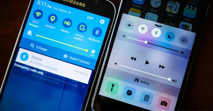 iphone 6 galaxy s6 control iphone 6 galaxy s6 control