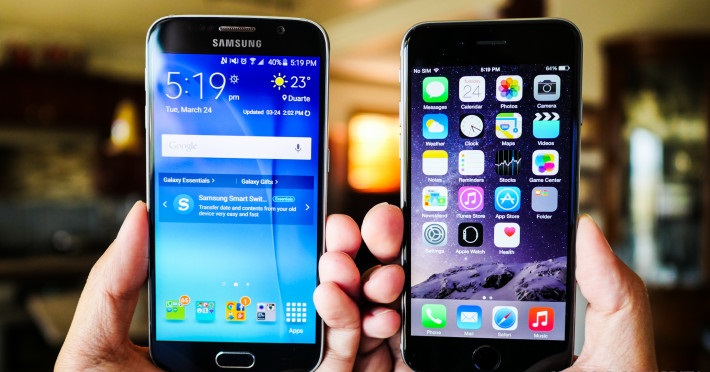 iphone 6 galaxy s6 giao diện iphone 6 galaxy s6 phần mềm