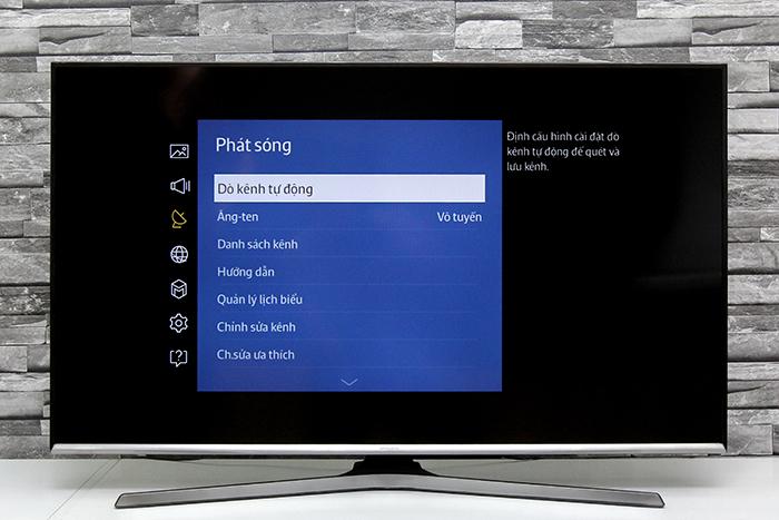 Cách dò kênh tivi Samsung J5500 > Chọn tiếp Dò kênh tự động