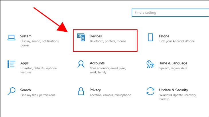 Sau đó, bạn chọn Devices.