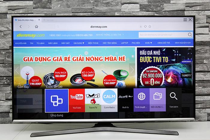 Cách tải ứng dụng tivi Samsung J5500 > Chọn thẻ ứng dụng