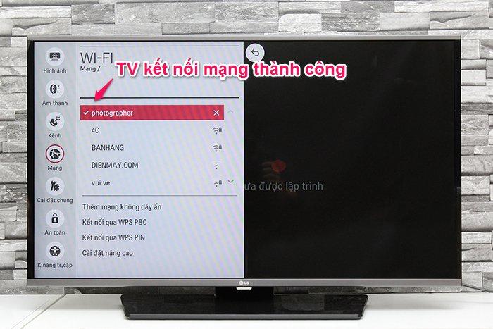 Cách kết nối mạng cho tivi LG LF630T > TIVI đã kết nối mạng thành công