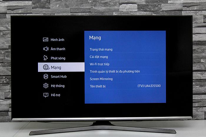 Chọn Mạng Cách kết nối mạng tivi Samsung J5500 > Chọn Mạng