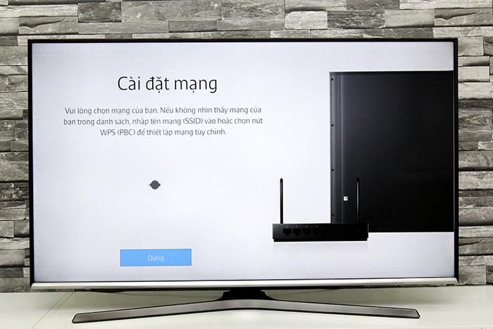 TIVI đang quét các mạng Wifi khả dụng Cách kết nối mạng tivi Samsung J5500 > TIVI đang quét các mạng Wifi khả dụng