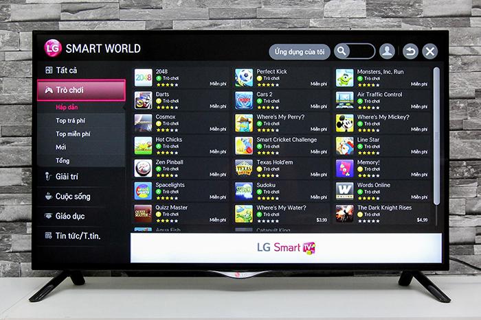 Giao diện của chợ ứng dụng SMART WORLD Cách tải ứng dụng tivi LG UB700T > Giao diện của chợ ứng dụng SMART WORLD