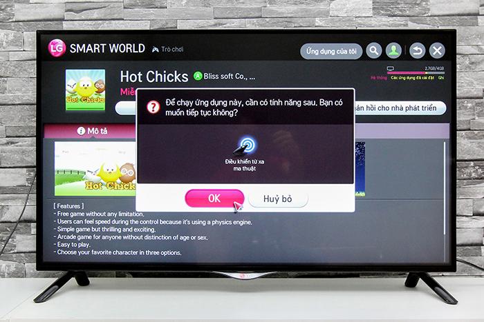 Chọn OK để bắt đầu tải về ứng dụng Cách tải ứng dụng tivi LG UB700T > Chọn OK để bắt đầu tải về ứng dụng