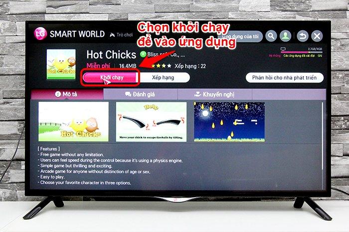 Chọn khởi chạy để vào ứng dụng Cách tải ứng dụng tivi LG UB700T > Chọn khởi chạy để vào ứng dụng