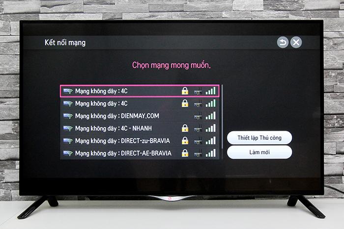 Cách kết nối mạng tivi LG UB700T > Chọn mạng không dây mà bạn muốn kết nối