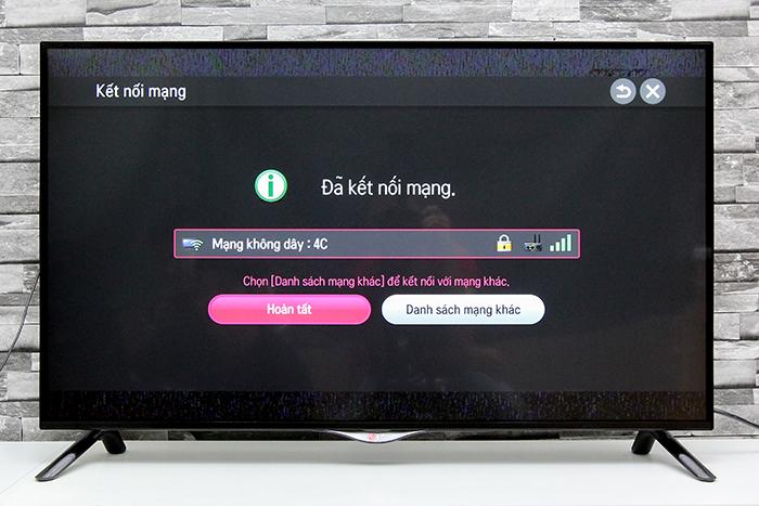 Cách kết nối mạng tivi LG UB700T > Quá trình kết nối mạng thành công
