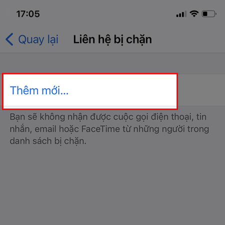 Chọn Thêm mới