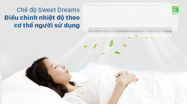 Chế độ ngủ đêm trên máy lạnh có tác dụng thế nào với sức khỏe? > Chế độ Sweet Dreams 