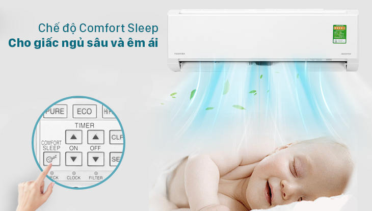 Chế độ ngủ đêm trên máy lạnh có tác dụng thế nào với sức khỏe? > Chế độ Comfort Sleep
