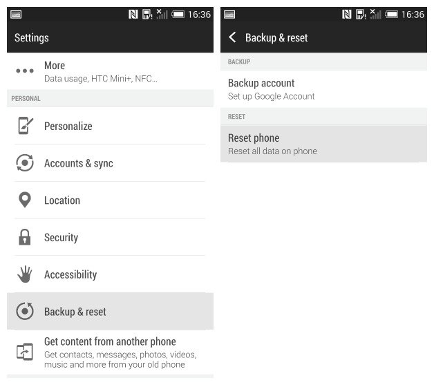 htc m8 app permissions reset after battery ded