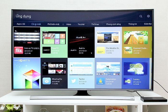 Giao diện ứng dụng trên tivi Samsung Cách tải ứng dụng cho tivi Samsung JU7500 > Giao diện ứng dụng trên tivi Samsung