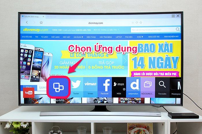 Chọn Ứng dụng Cách tải ứng dụng cho tivi Samsung JU7500 > Chọn Ứng dụng