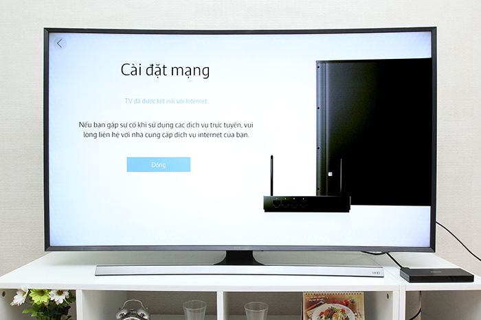 Cách kết nối mạng tivi Samsung JU7500 > Tivi đã kết nối mạng thành công