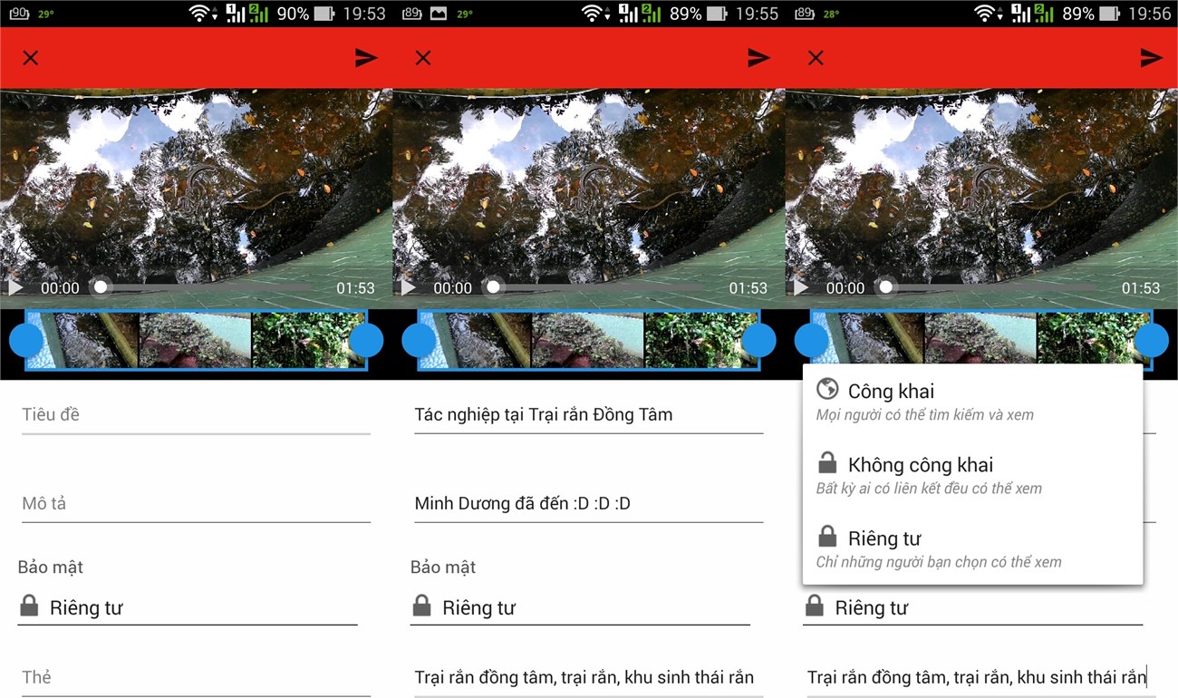 Điền thông tin cho video