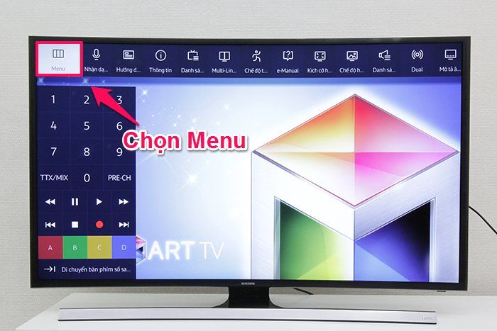 Cách kết nối mạng tivi Samsung JU6600 > Chọn Menu