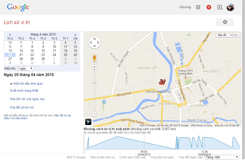 Xóa một phần Lịch sử Vị trí của bạn trên trang web Lịch sử Vị trí