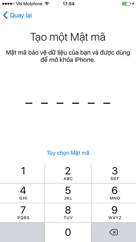 Đặt mật khẩu cho iPhone của bạn.