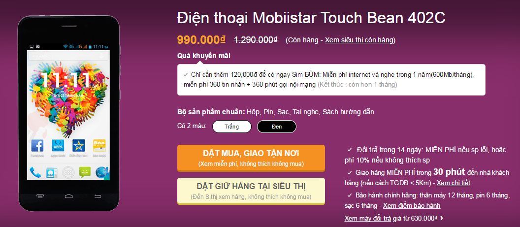Smartphone giảm giá