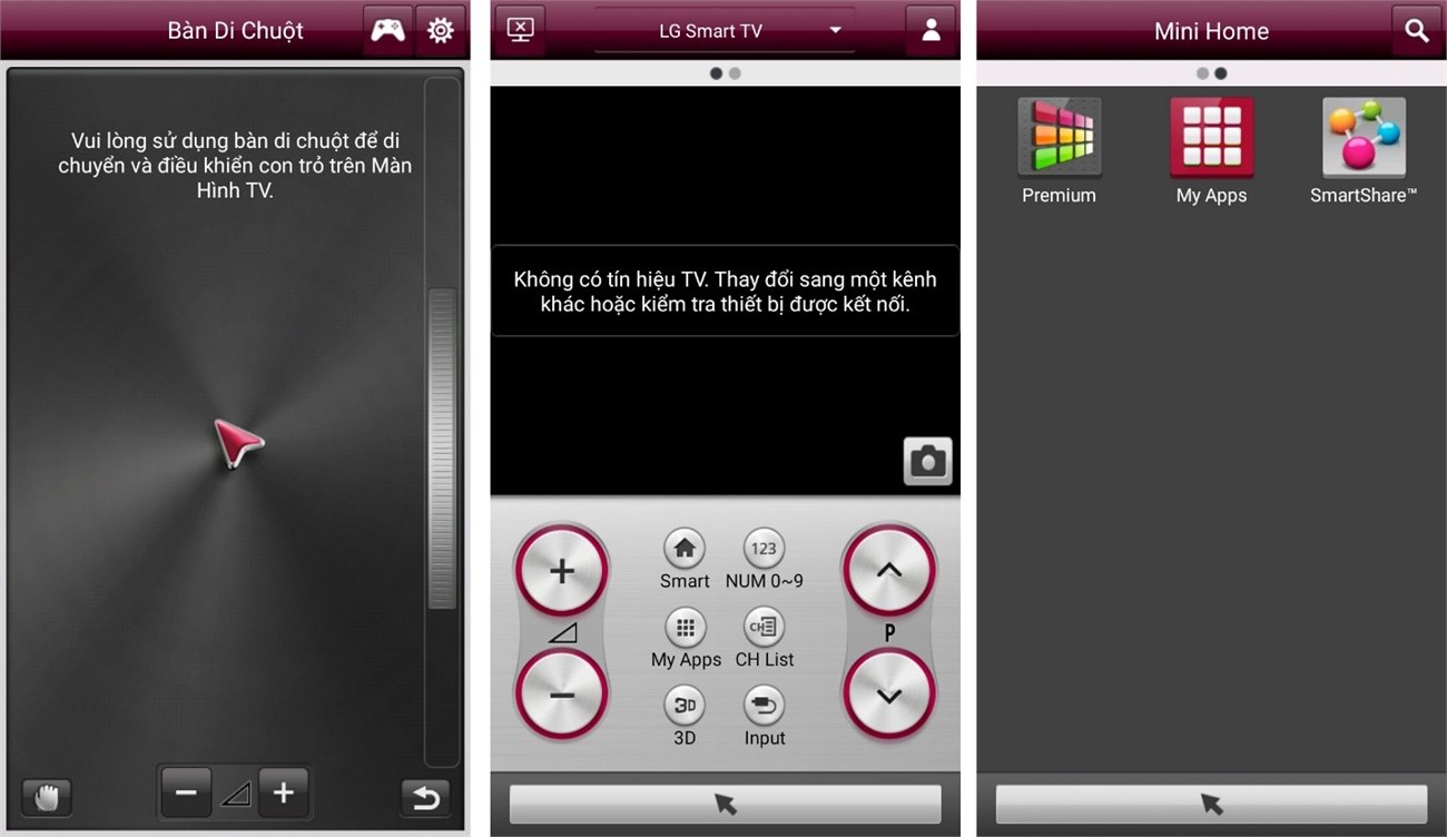 Giao diện ứng dụng LG TV Remote