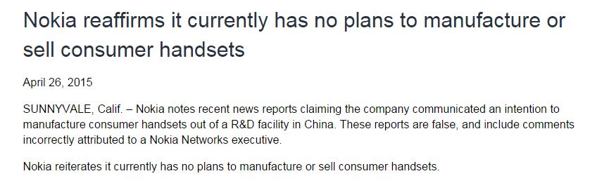 Nokia sẽ quay lại thị trường smartphone Nokia sẽ quay lại thị trường smartphone