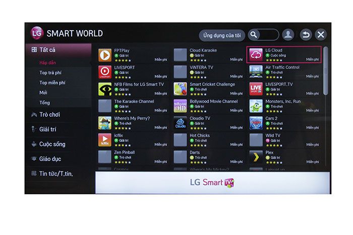 Tìm ứng dụng LG Clould