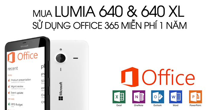 Khuyến mãi Microsoft Office 365 khi mua LUMIA 640 & 640 XL