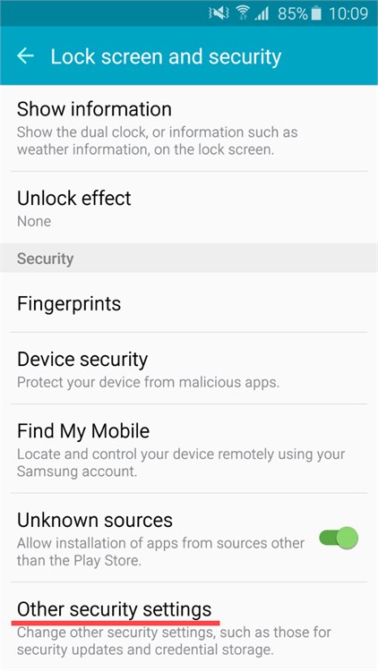 Other Security Settings Other Security Settings