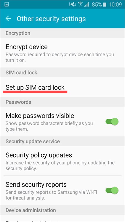 Set up SIM card lock Set up SIM card lock
