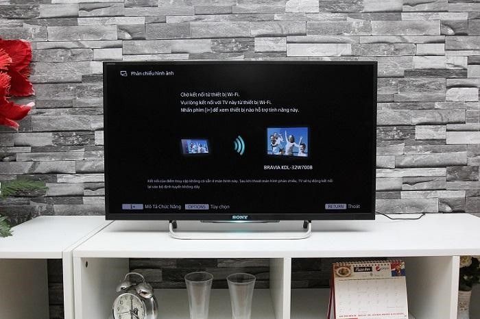 Cách phản chiếu hình ảnh từ điện thoại Sony lên tivi Sony > Giao diện chờ kết nối của tivi