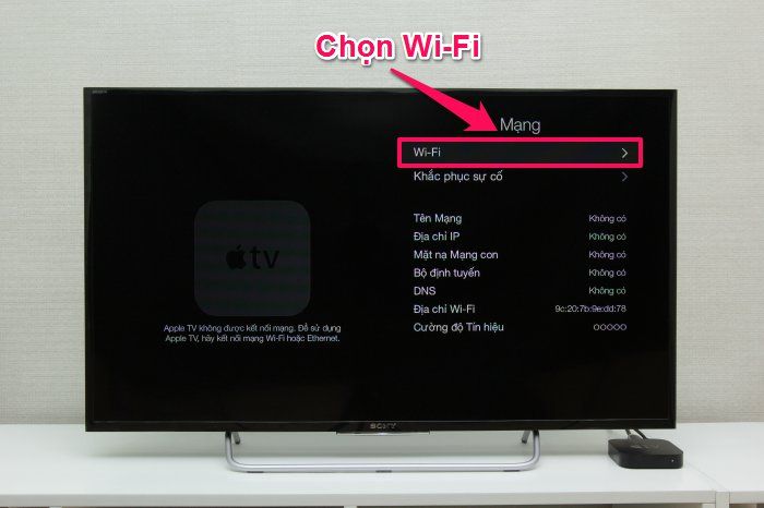 Cách phản chiếu hình ảnh từ iPhone qua tivi bằng AirPlay > Chọn Wi-Fi