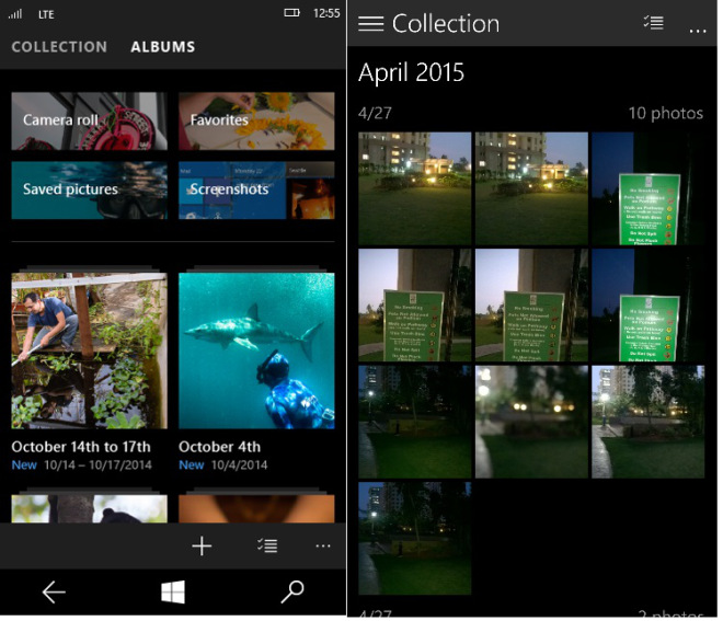Giao diện thư viện ảnh Giao diện thư viện ảnh