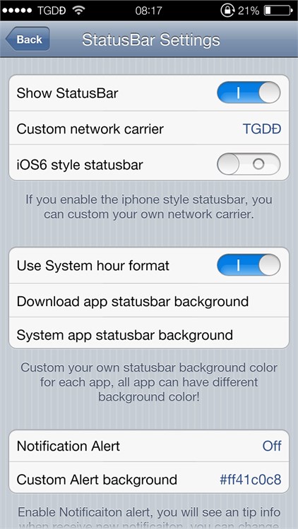 download status bar ios for android